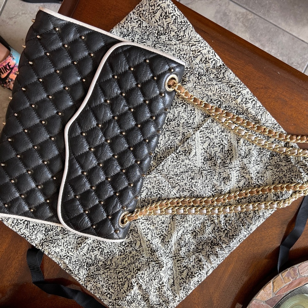 Rebecca Minkoff black and white studded shoulder and crossbody bag